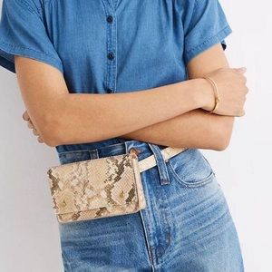 NWT The Leather Belt Bag: Snake Embossed Edition